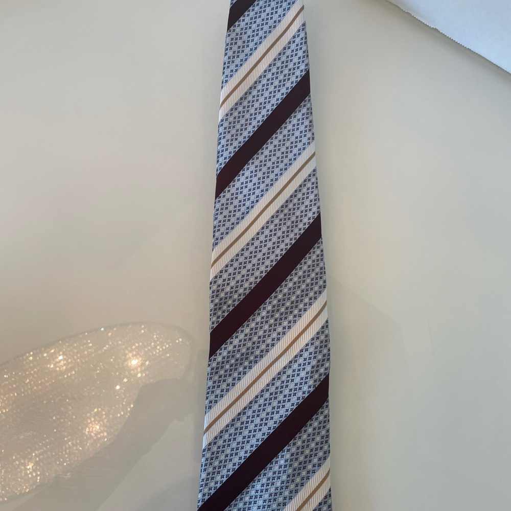 Ermenegildo Zegna Vintage Blue and Cream Striped Tie